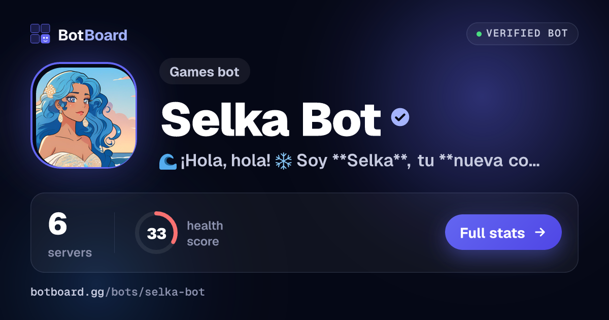 Share card for Selka Bot