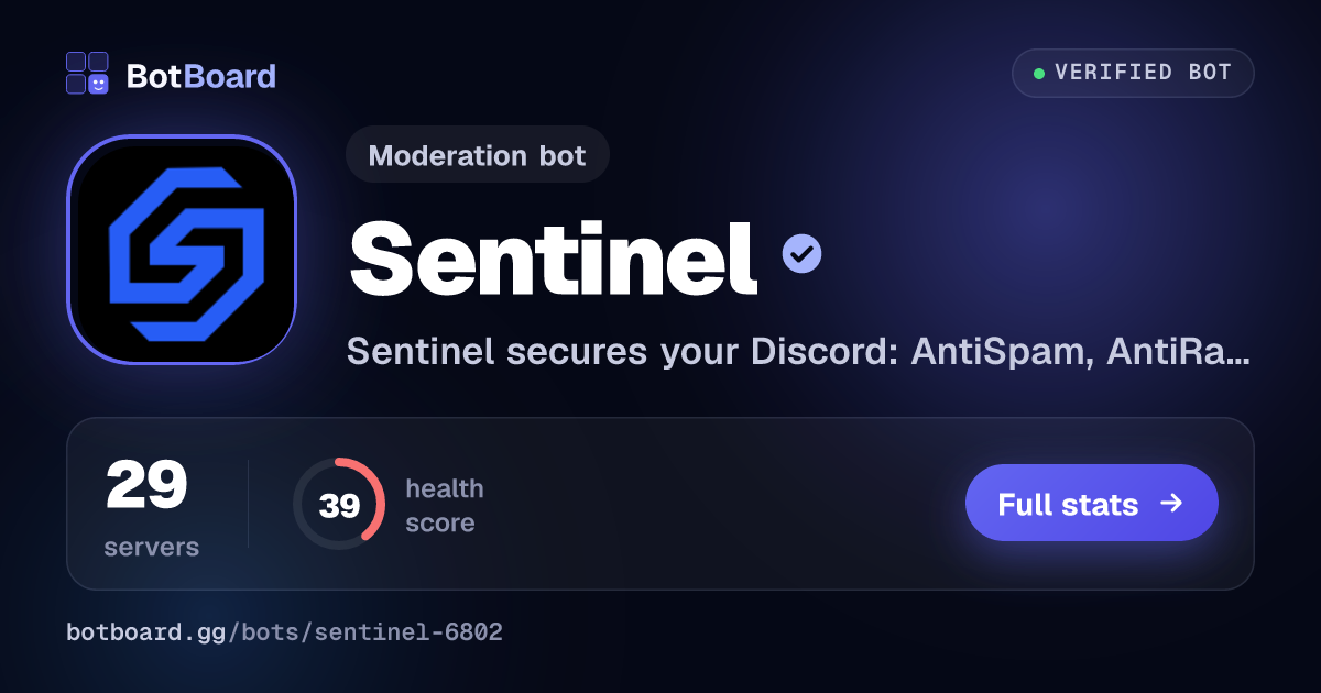Share card for Sentinel