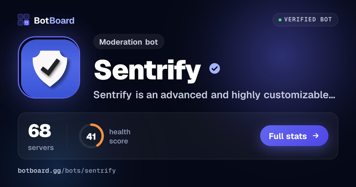 Share card for Sentrify