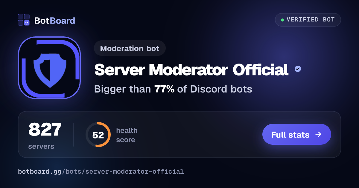 Share card for Server Moderator Official