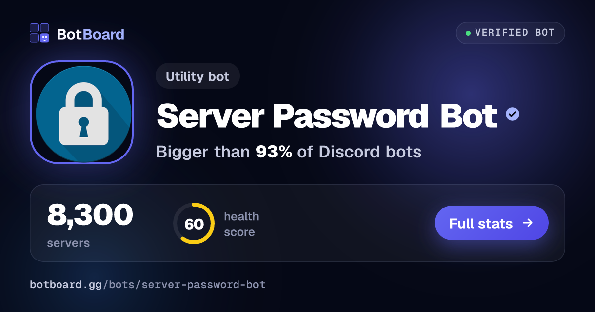 Share card for Server Password Bot