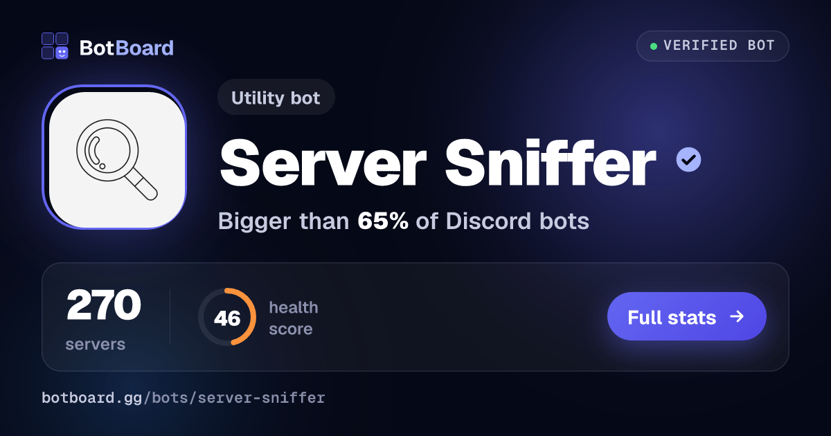 Share card for Server Sniffer