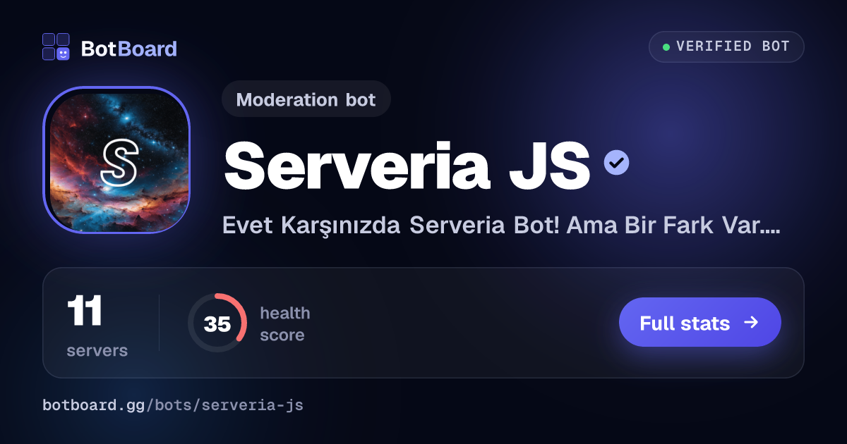 Share card for Serveria JS