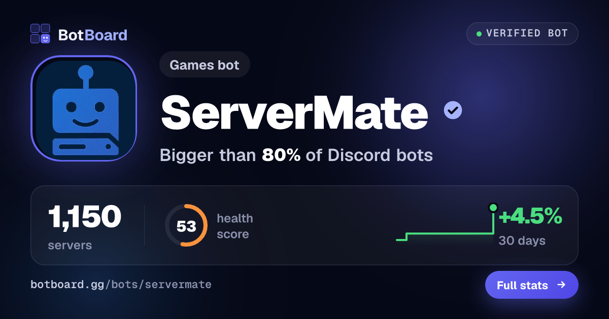 Share card for ServerMate