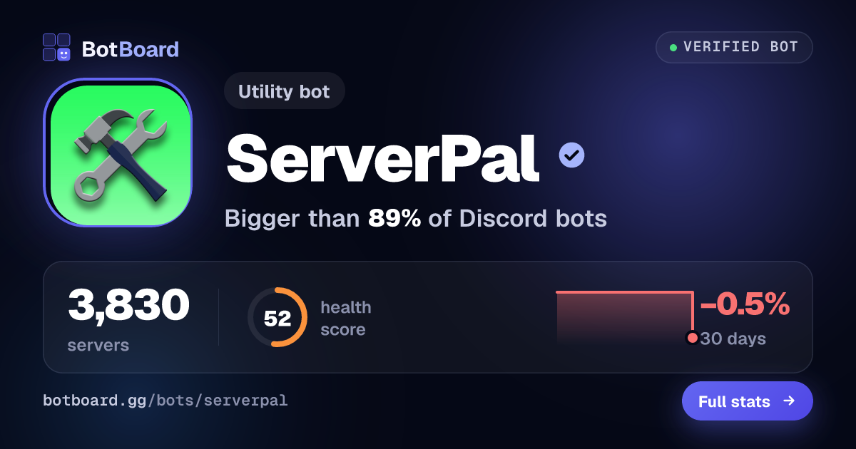 Share card for ServerPal