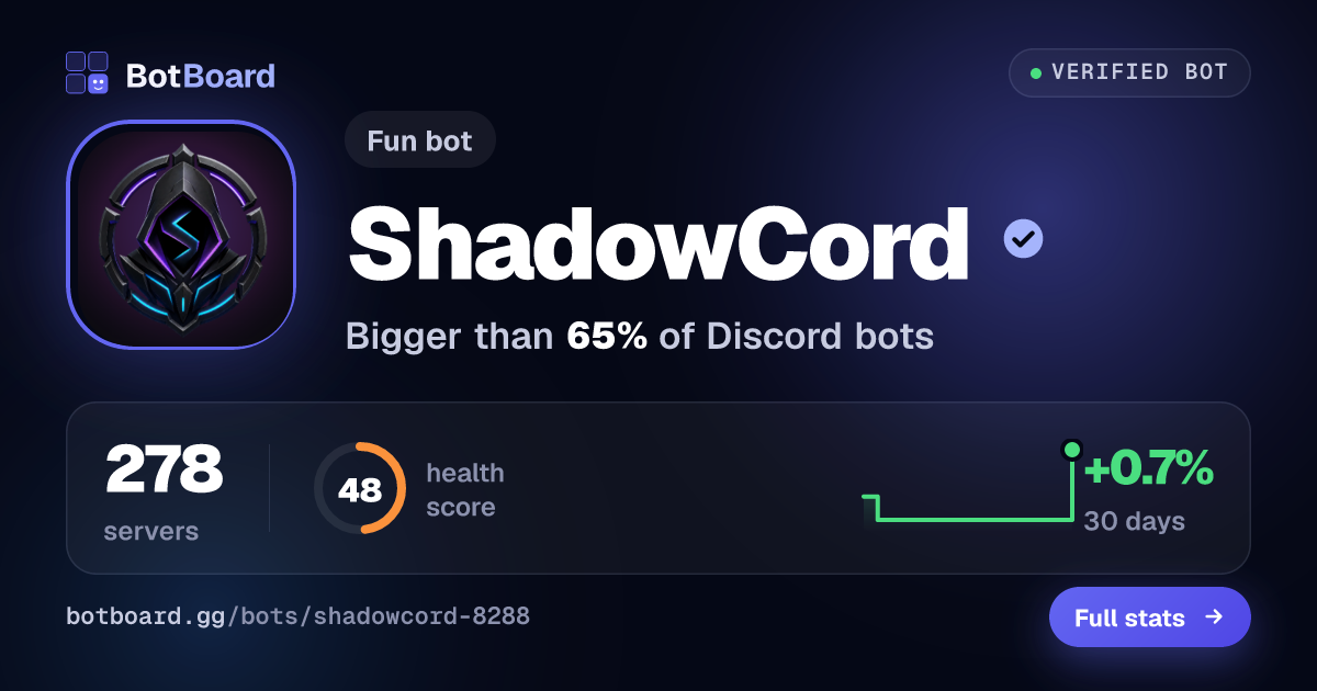 Share card for ShadowCord