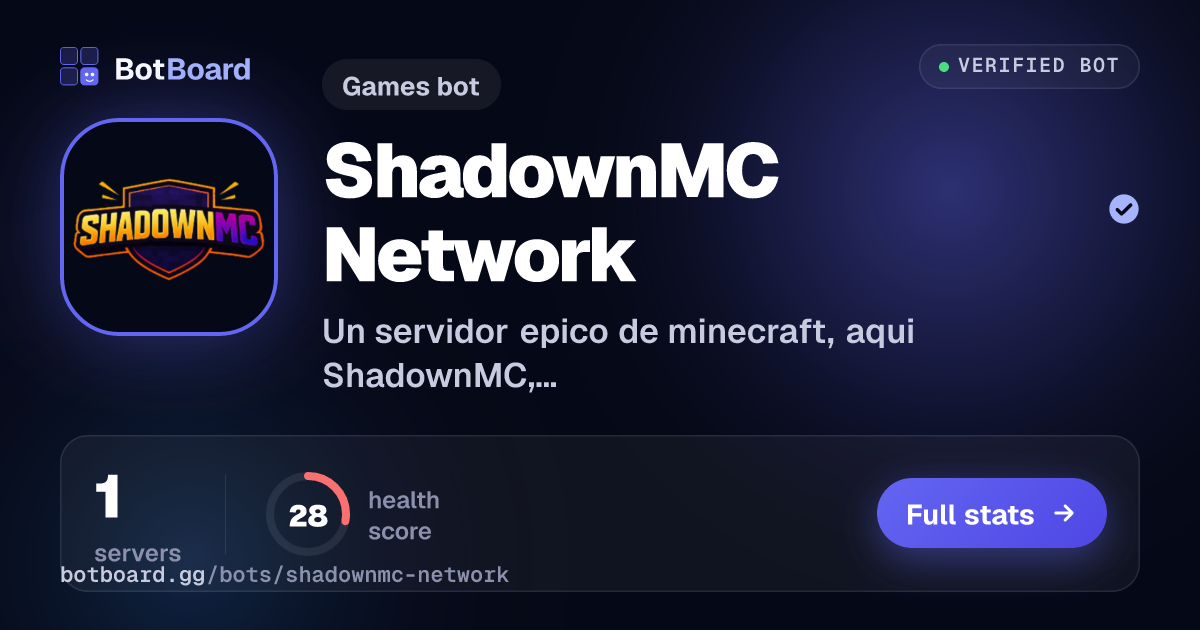 Share card for ShadownMC Network