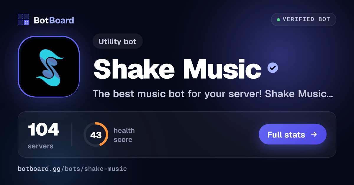Share card for Shake Music