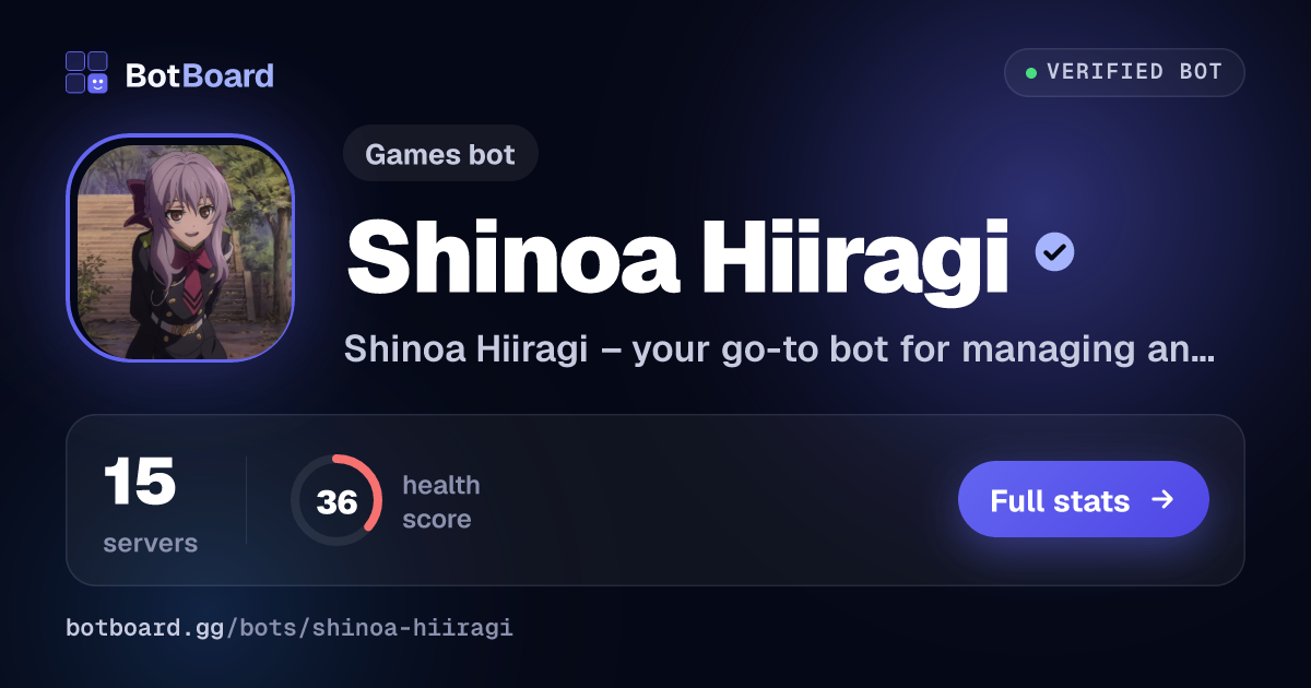 Share card for Shinoa Hiiragi
