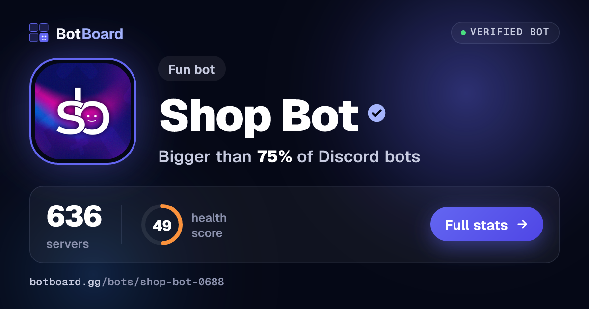 Share card for Shop Bot