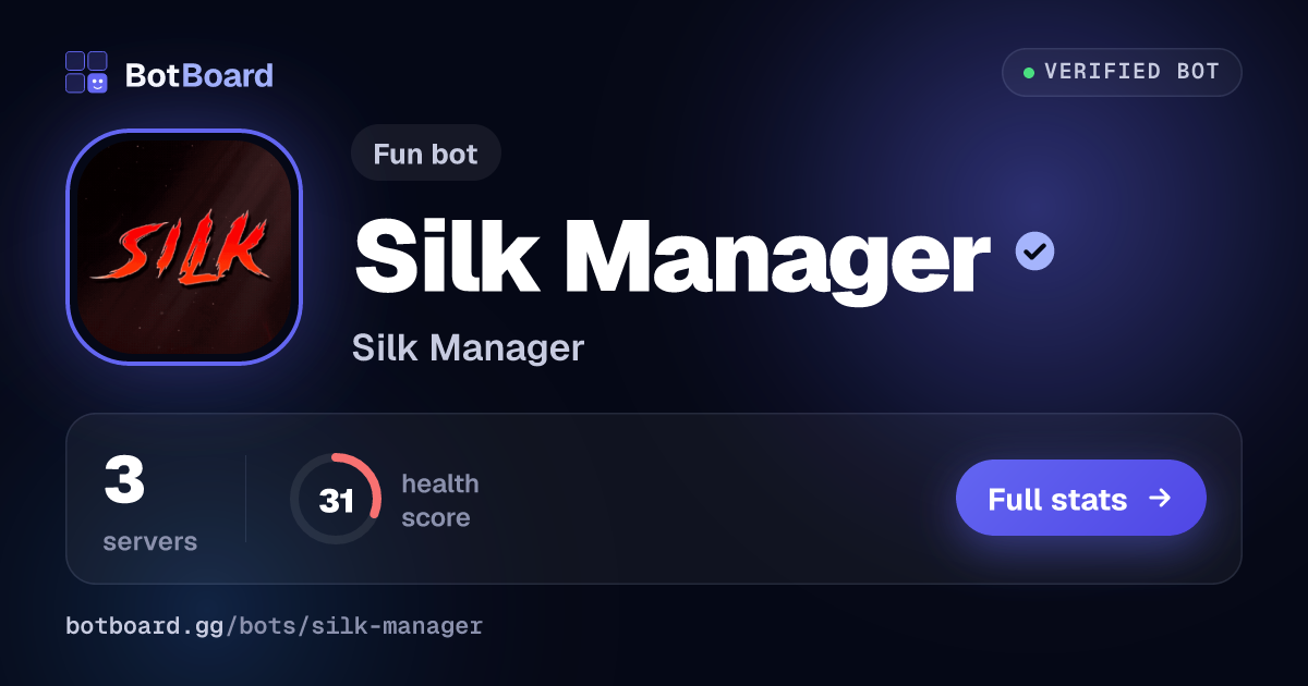 Share card for Silk Manager