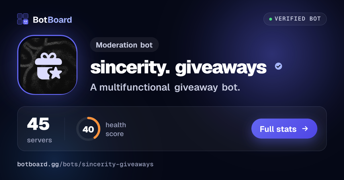 Share card for sincerity. giveaways