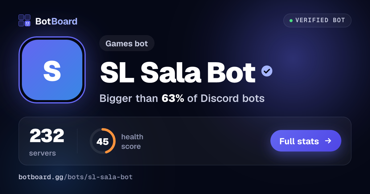 Share card for SL Sala Bot