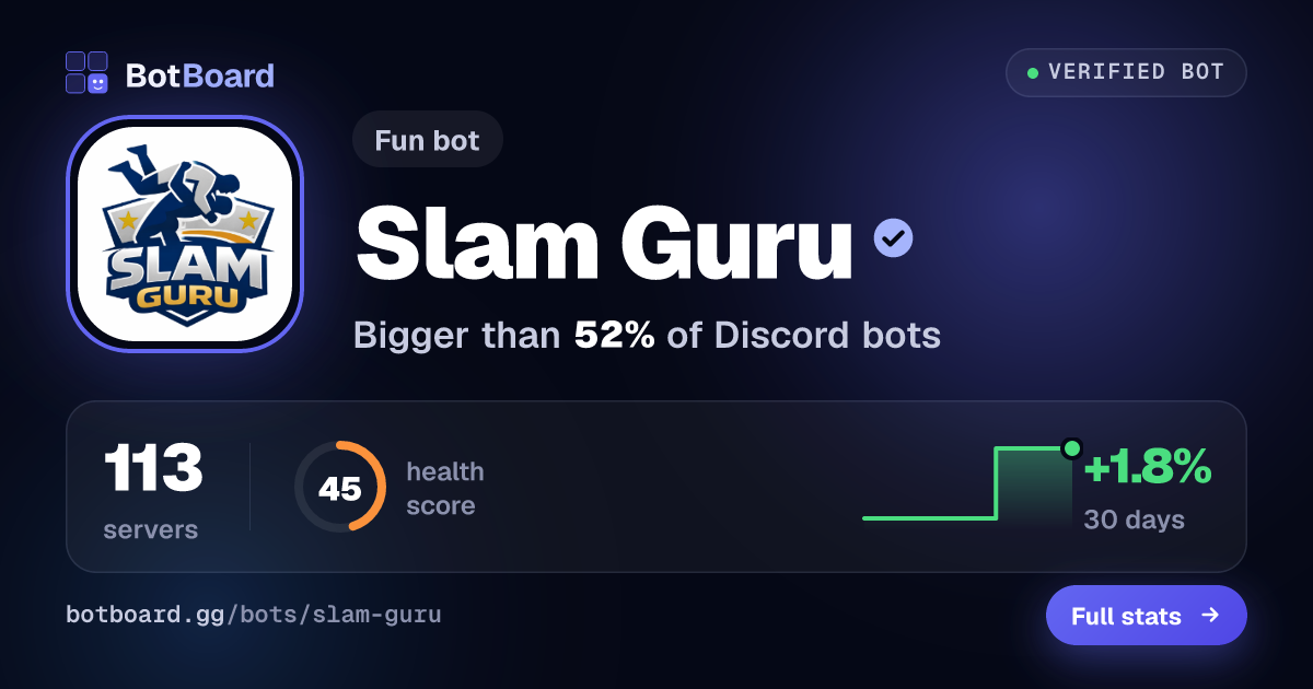 Share card for Slam Guru