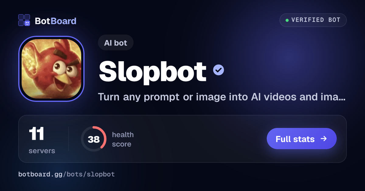 Share card for Slopbot