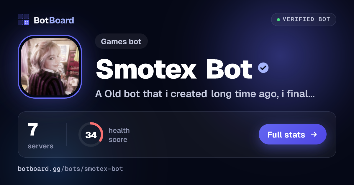 Share card for Smotex Bot