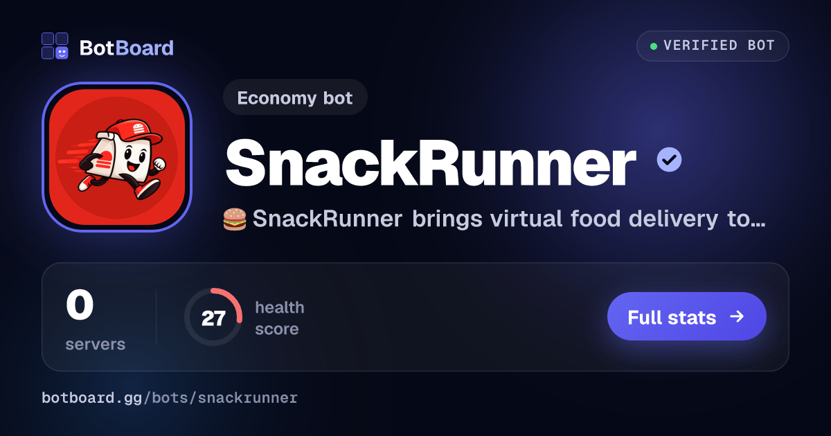 Share card for SnackRunner