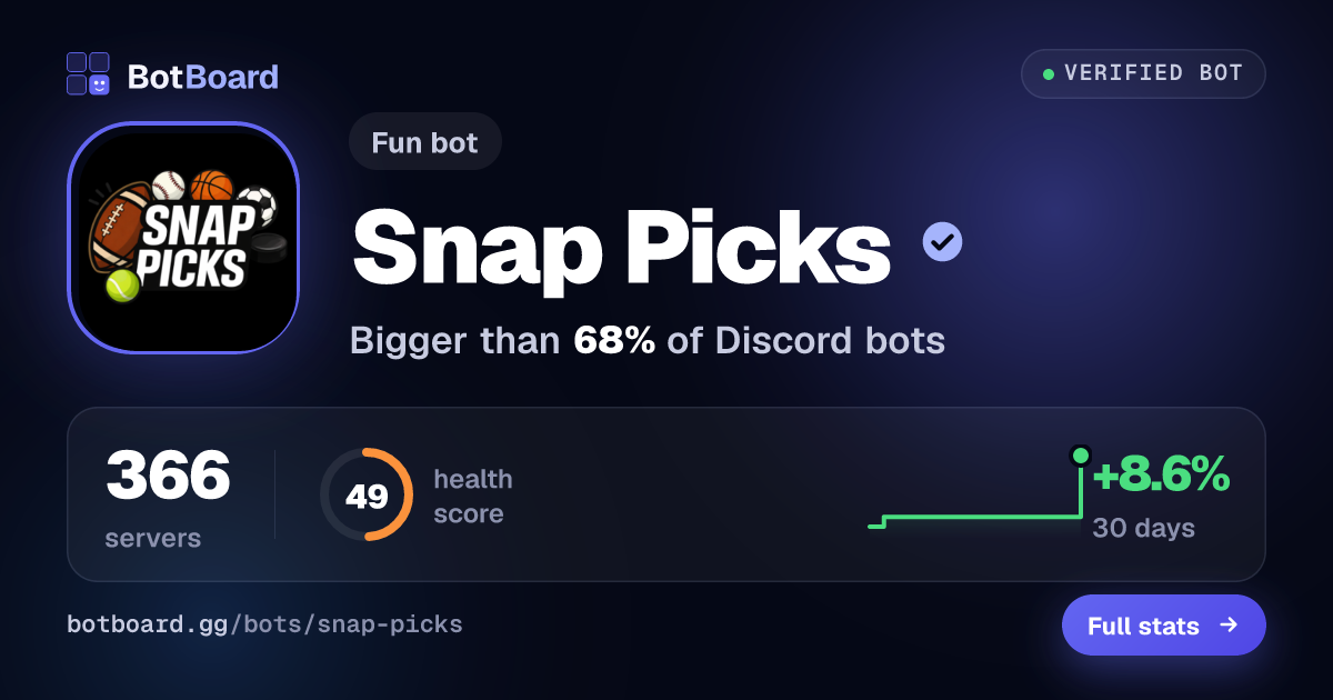 Share card for Snap Picks