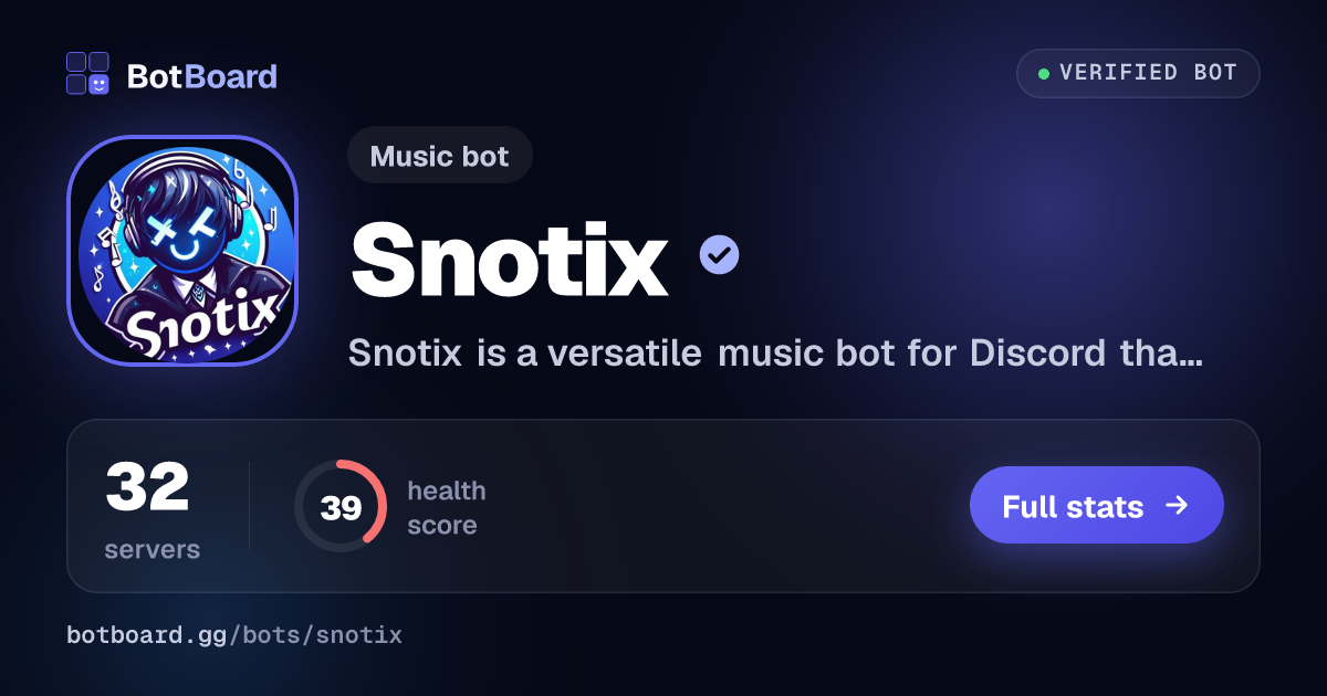 Share card for Snotix 🎧
