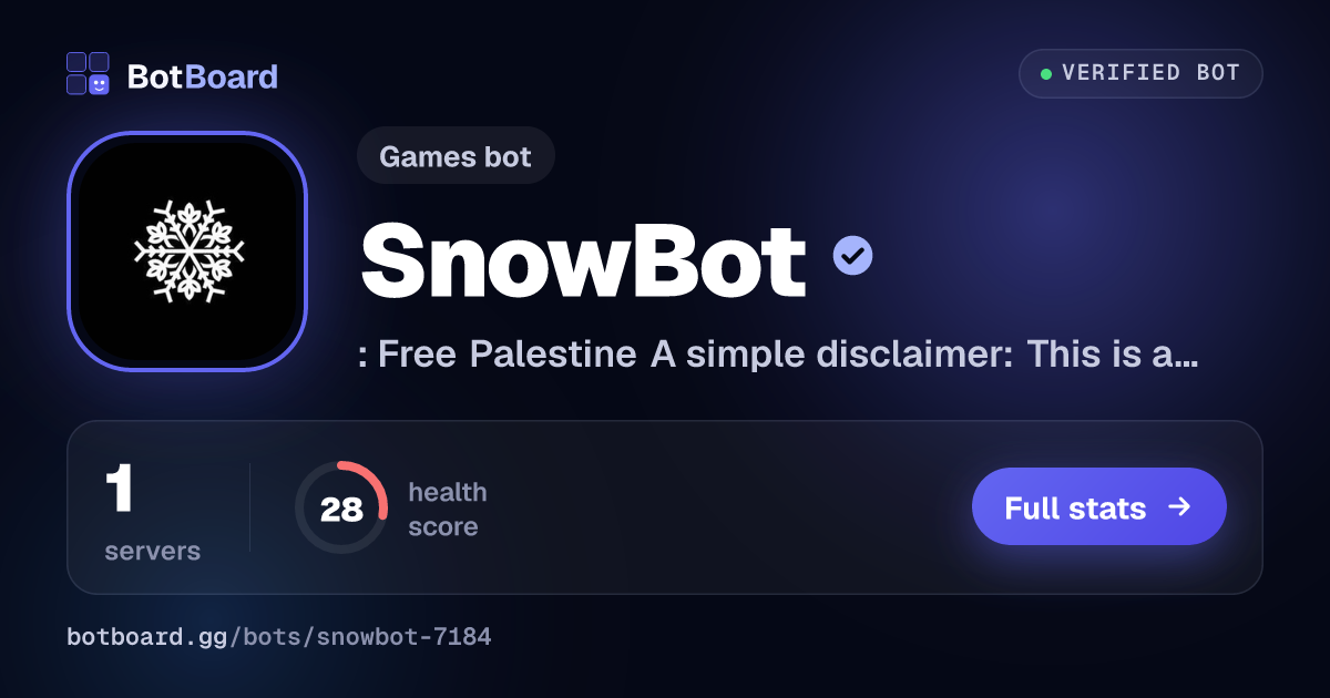 Share card for SnowBot