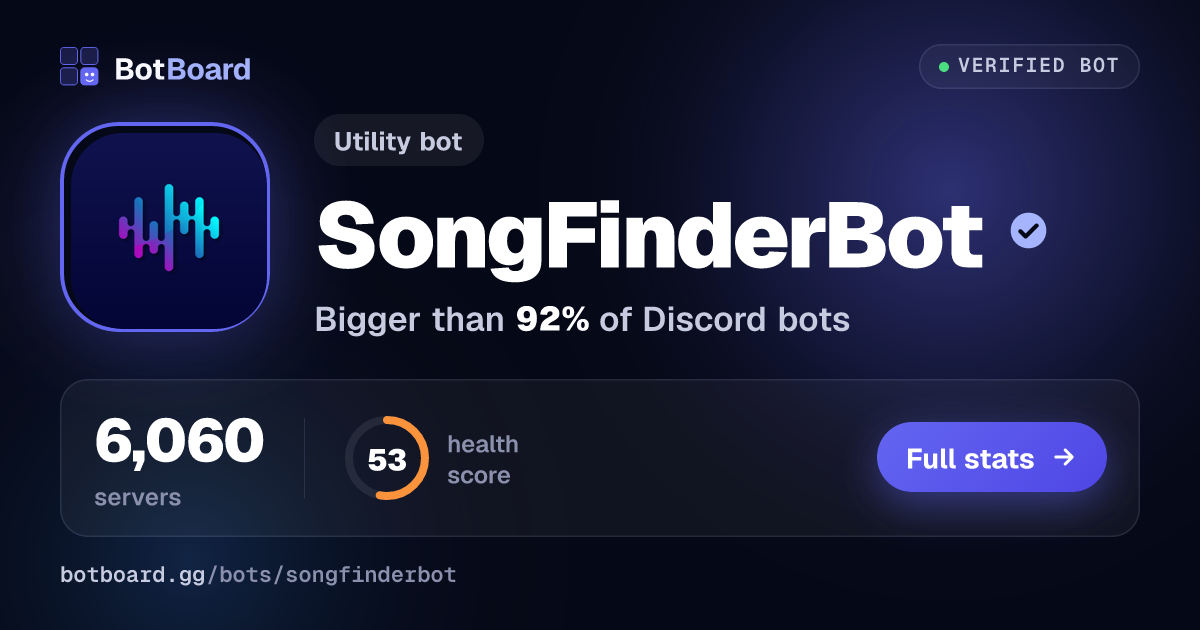 Share card for SongFinderBot