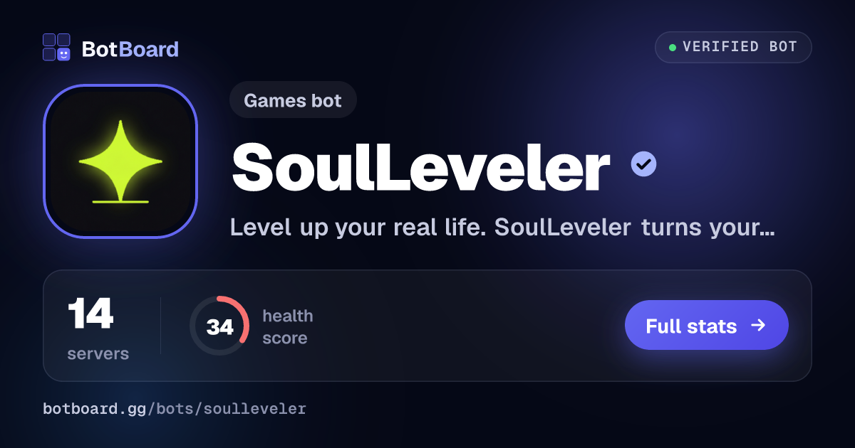 Share card for SoulLeveler
