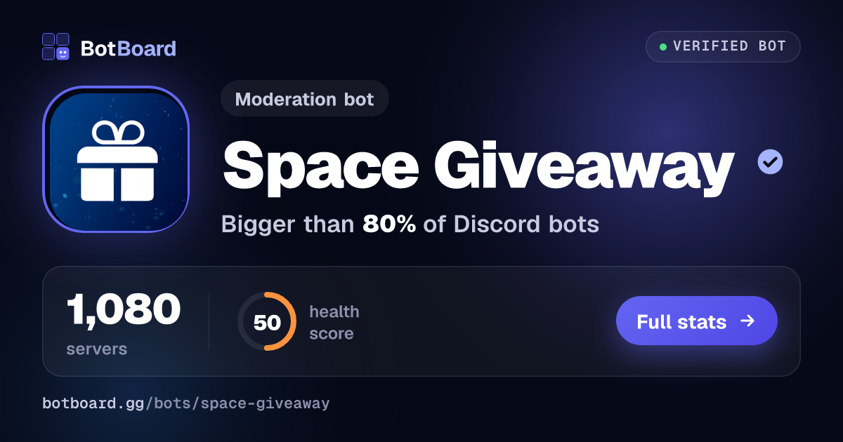 Share card for Space Giveaway