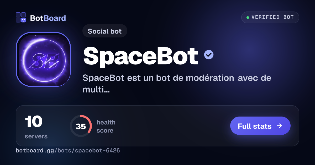 Share card for SpaceBot