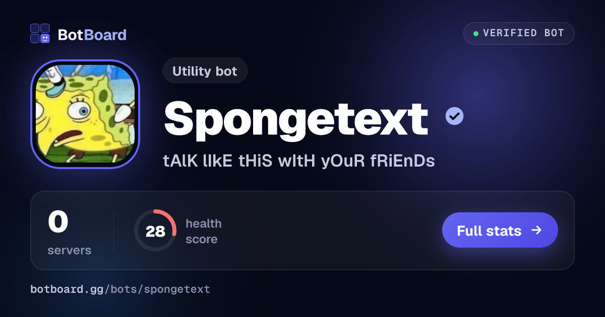 Share card for Spongetext
