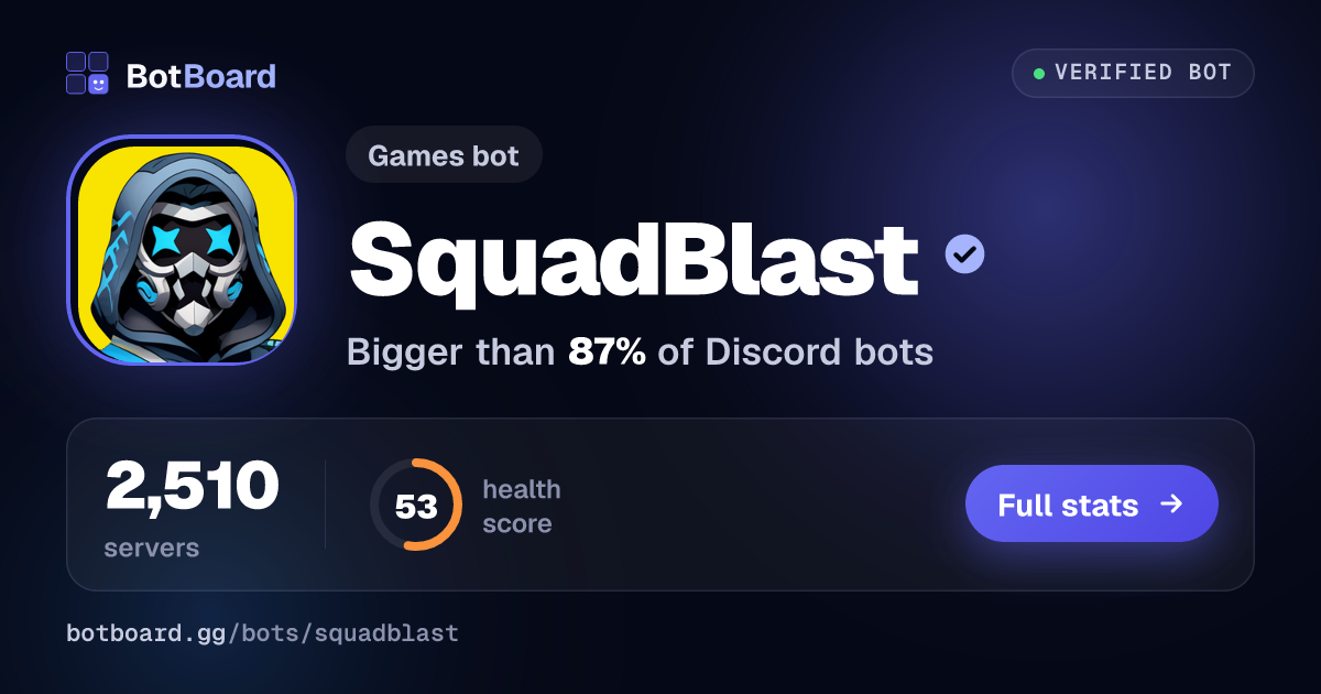 Share card for SquadBlast