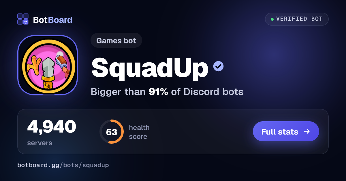 Share card for SquadUp