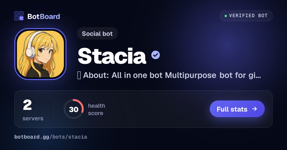 Share card for Stacia⁓❦