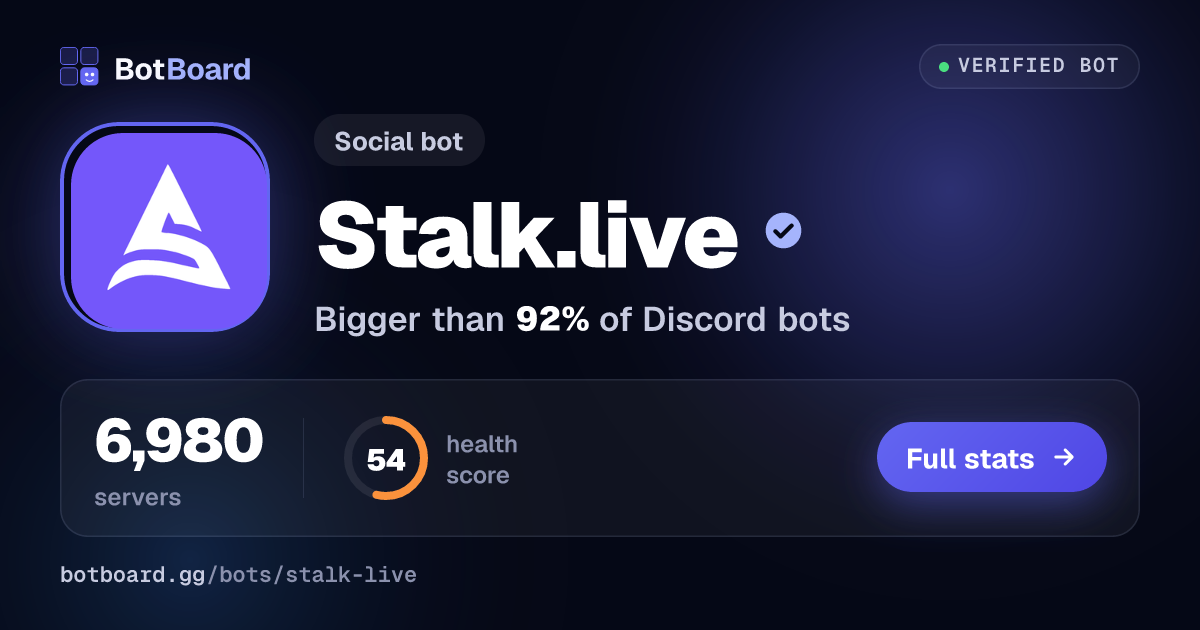 Share card for Stalk.live