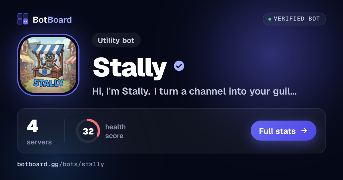 Share card for Stally