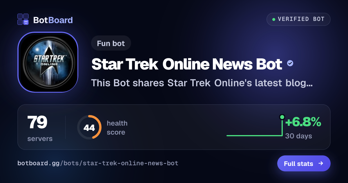 Share card for Star Trek Online News Bot
