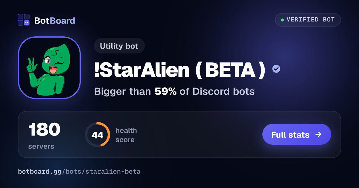 Share card for !StarAlien ( BETA )