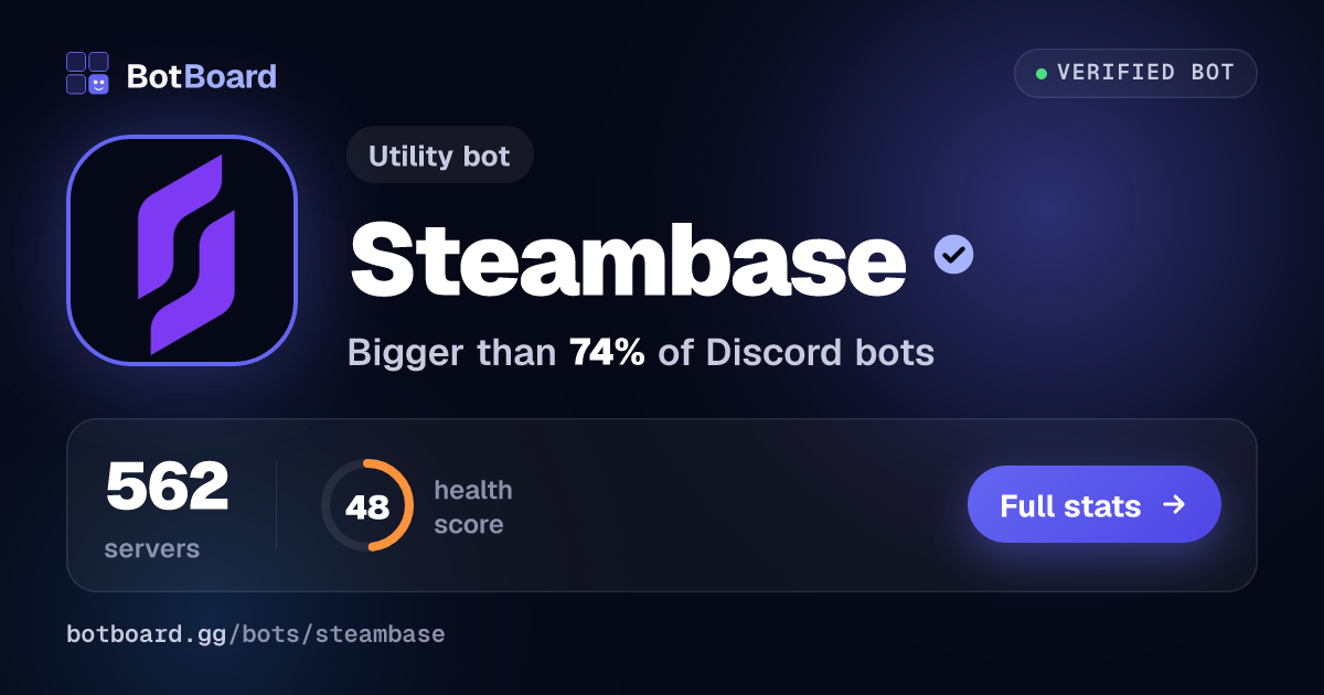 Share card for Steambase