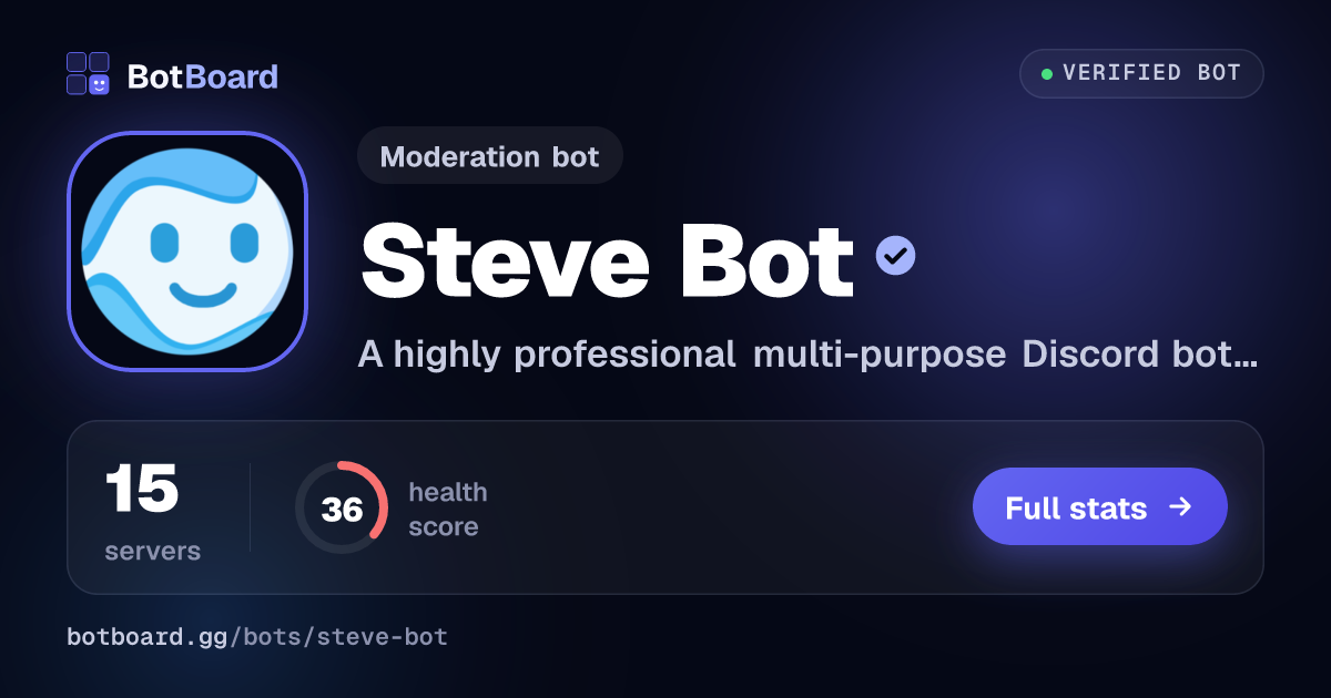 Share card for Steve Bot