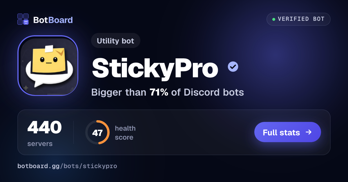 Share card for StickyPro