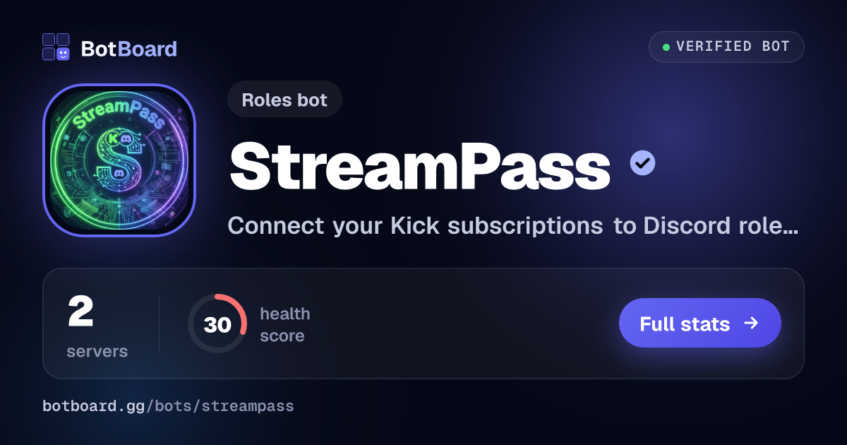 Share card for StreamPass