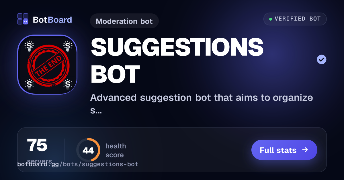 Share card for SUGGESTIONS BOT