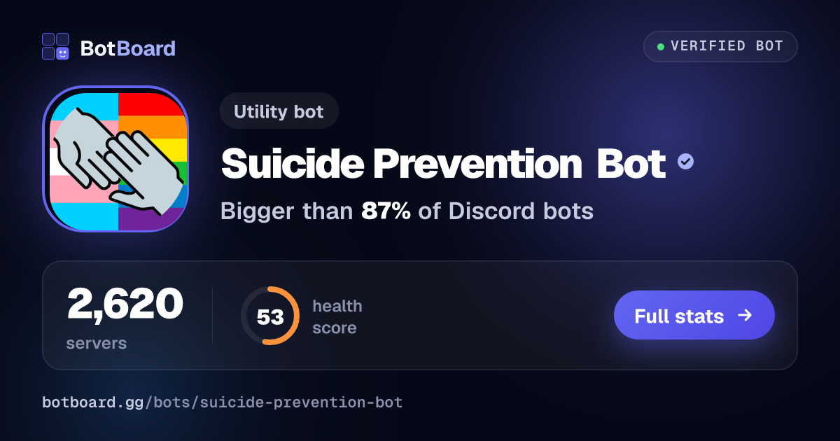 Share card for Suicide Prevention Bot
