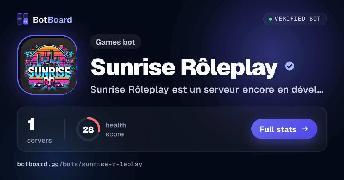 Share card for Sunrise Rôleplay