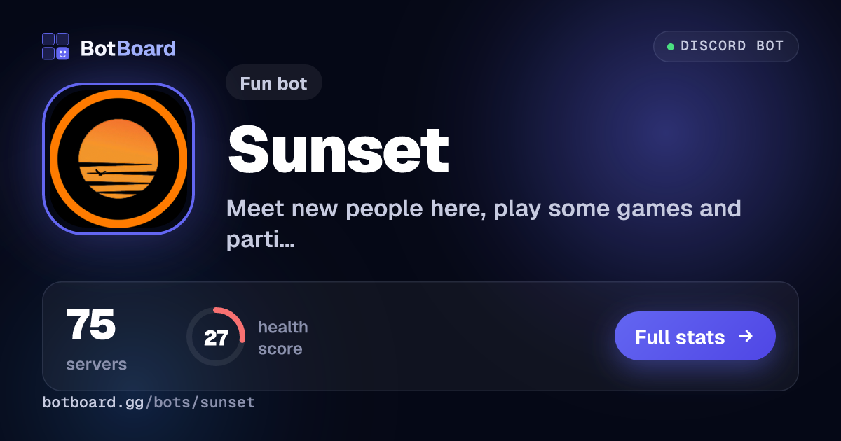 Share card for Sunset