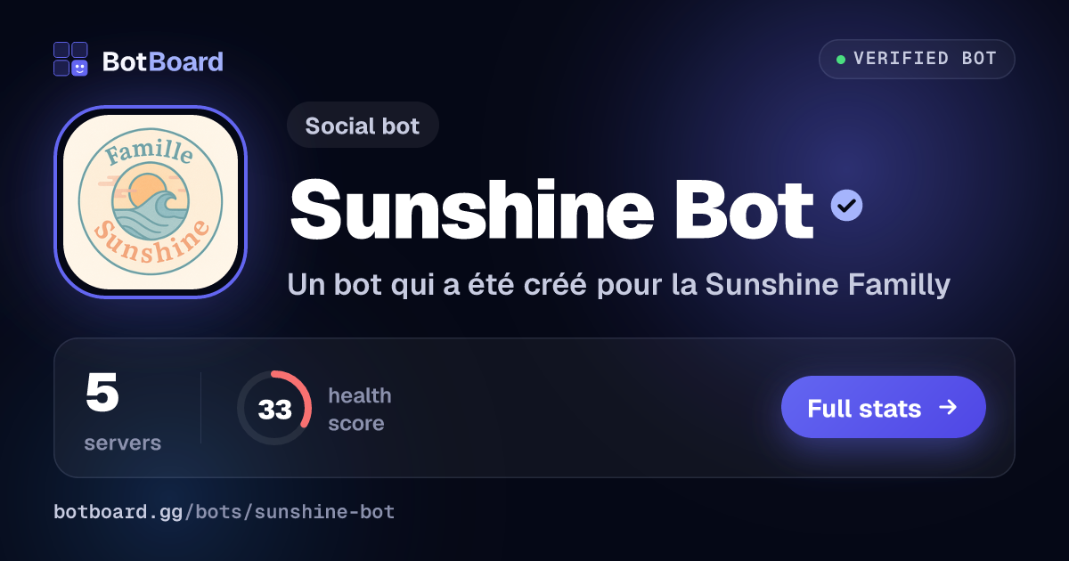 Share card for Sunshine Bot
