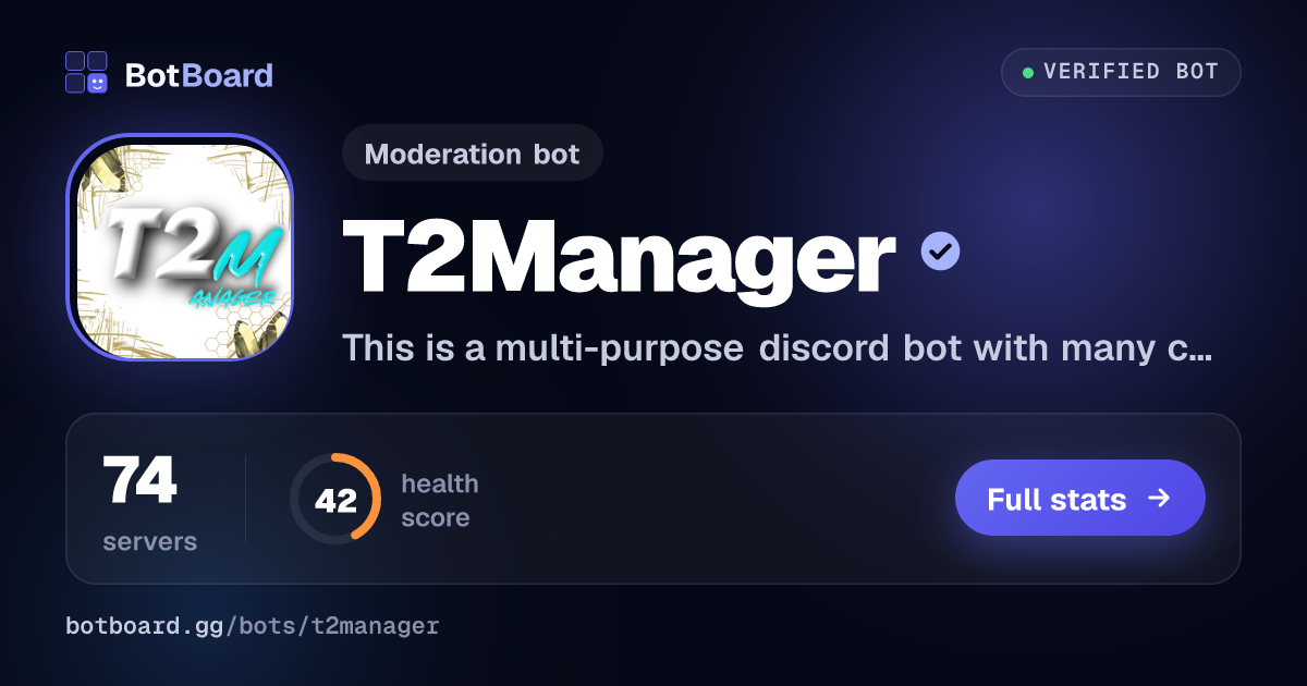 Share card for T2Manager