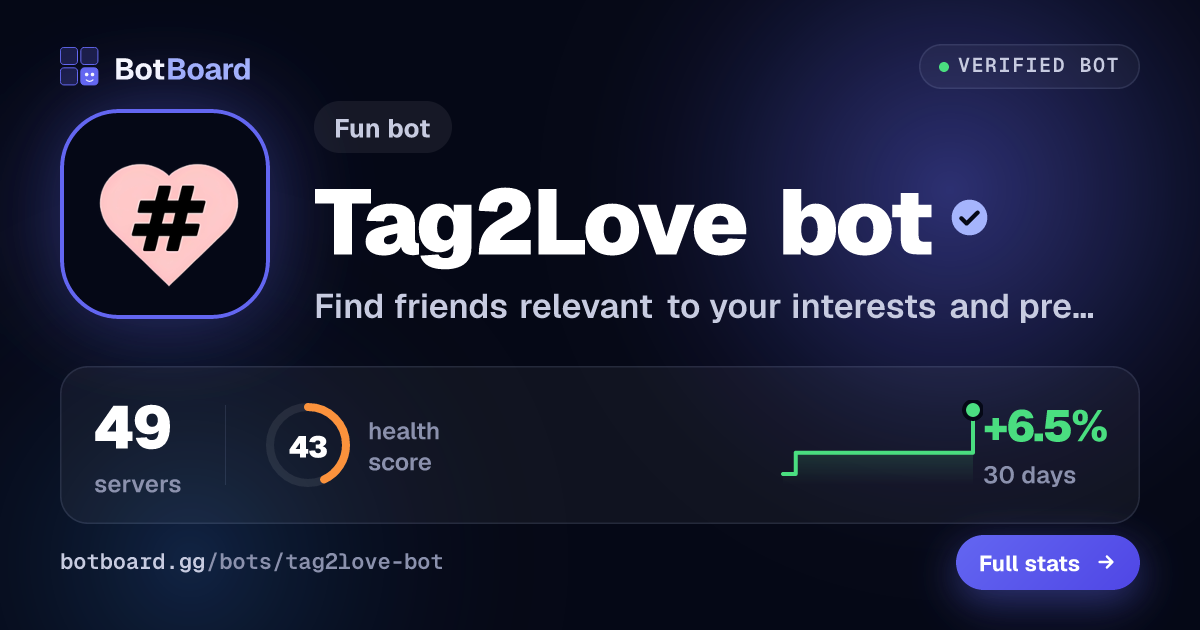 Share card for Tag2Love bot