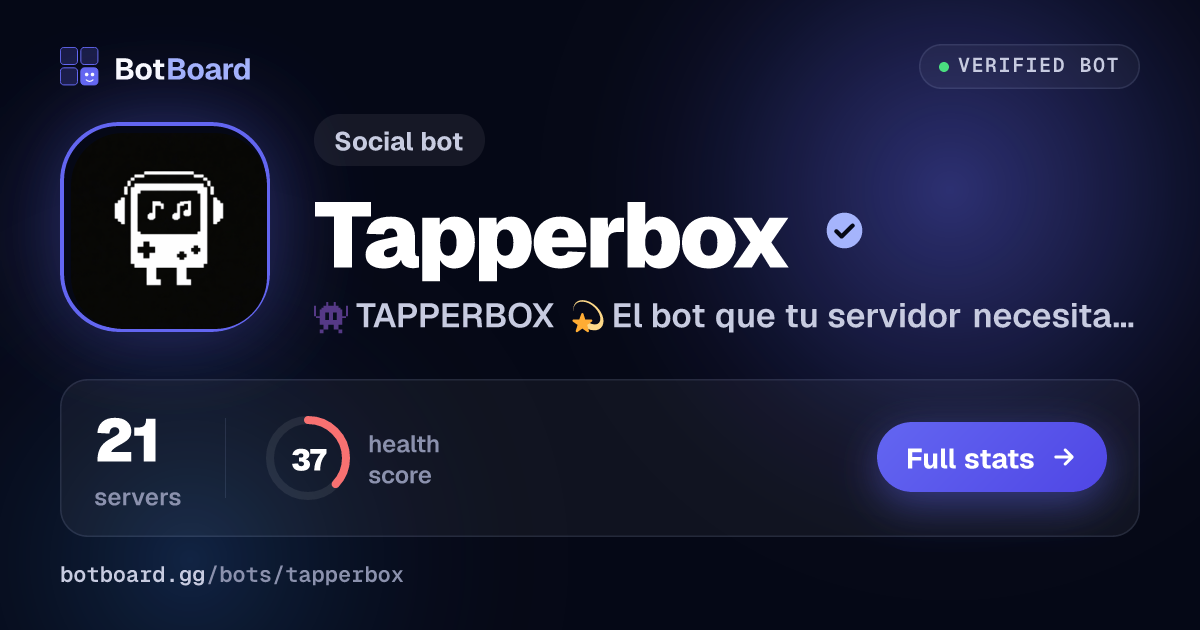 Share card for Tapperbox