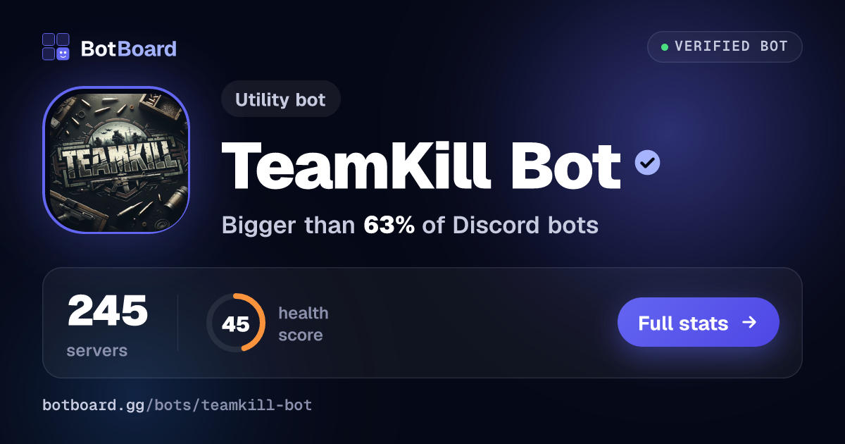 Share card for TeamKill Bot