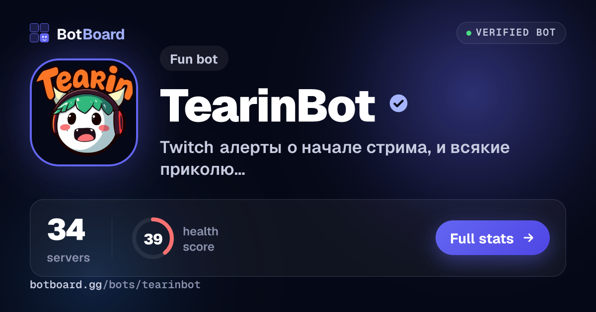 Share card for TearinBot